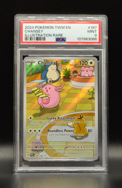 Chansey Twilight Masquerade #187/167 Illustration Rare Pokemon PSA 9 MINT 2024 - Image 1