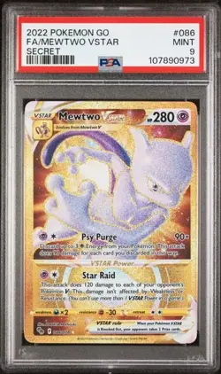 Pokemon Go Secret #086 Mewtwo VStar PSA 9 - Image 1
