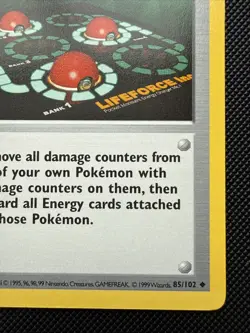 1st Edition Pokemon Center 085/102 Base Set (Shadowless) Regular - LP/NM - Image 3