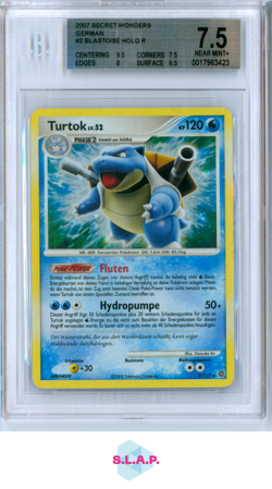 TURTOK LV. 52 POKEMON 2/132 2007 2007 SECRET WONDERS NM+ DEUTSCH BGS 7.5 - Image 1