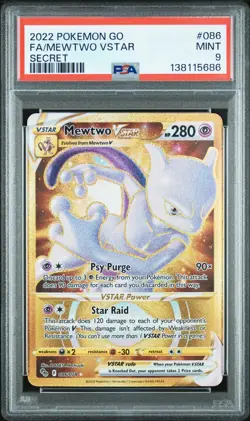 2022 Pokemon Go #086 Fa/Mewtwo Vstar Secret PSA 9 - Image 1
