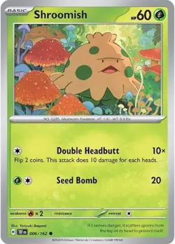 Shroomish SV05: Temporal Forces 006/162 NM English Pokemon Card - Image 1