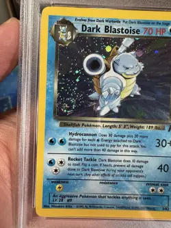 Pokemon 2000 Dark Blastoise Holo + Swirl! 3/82 PSA 8 - Image 3