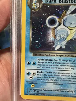 Pokemon 2000 Dark Blastoise Holo + Swirl! 3/82 PSA 8 - Image 4