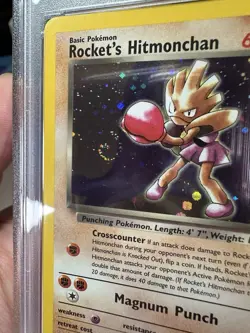 Pokemon 2000 Rocket's Hitmonchan Holo + Swirl! 11/132 PSA 8 - Image 3