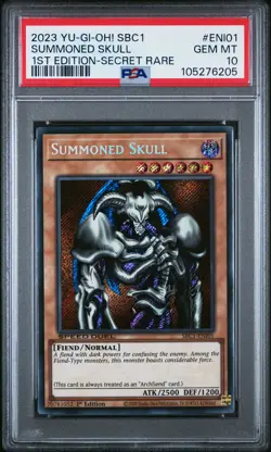 2023 YU-GI-OH! SBC1-SPEED DUEL STREETS OF BATTLE CITY SUMMONED SKULL PSA 10 - Image 1