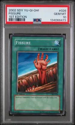 2002 YU-GI-OH! STARTER DECK: YUGI 1ST ED #026 FISSURE PSA 10 - Image 1