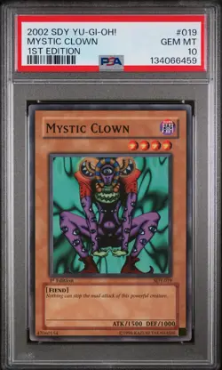 2002 YU-GI-OH! STARTER DECK: YUGI 1ST ED #019 MYSTIC CLOWN PSA 10 - Image 1