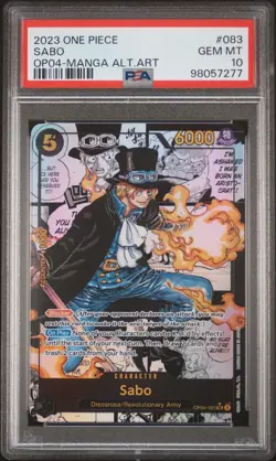 One Piece PSA 10 Sabo #OP04-083 Manga Art Kingdoms Of Intrigue 2023 English - Image 2