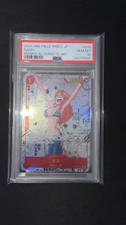 2024 ONE PIECE JPN PRB01-PREMIUM BOOSTER MANGA ALT ART #016 NAMI MANGA PSA 10 - Image 2