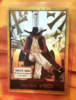 One Piece Gold Don Card Dracule Mihawk OP14 Azure Sea's Seven - Image 1