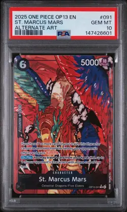 2025 ONE PIECE OP13-CARRYING ON HIS WILL ALTERNATE ART ST. MARCUS MARS PSA 10 - Image 1