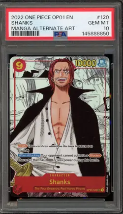 One Piece CCG Shanks Magna Alternate Art OP01-120 PSA 10 Gem Mint - Image 1