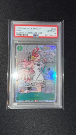 2025 ONE PIECE JAPANESE EB03-HEROINES ED MANGA ALT ART #061 UTA MANGA PSA 10 - Image 2