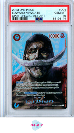 EDWARD NEWGATE SPEC ALT ART ONE PIECE OP04-KINGDOMS OF INTRIGUE 2023 004 PSA 10 - Image 1