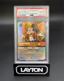 2023 DISNEY LORCANA EN P1 MICKEY MOUSE COLLECTOR'S EDITION PSA 10 - Image 1