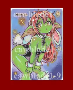 Hand Painted Altered MTG Card, Mountain , Anime Girl, by Cawblade - Image 1