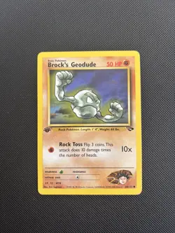 Pokemon Card 1st Edition Gym Challenge Brock's Geodude 68/132 WOTC - Image 1