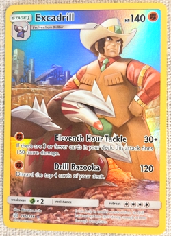 Pokemon TCG Excadrill Sun & Moon Cosmic Eclipse Card 246/236 Holo Rare Near Mint - Image 1