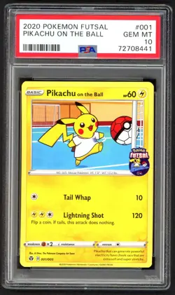 Pokemon Cards - PSA 10 Pikachu on the Ball 001/005 - Futsal - GEM MT - PSA10 - Image 1