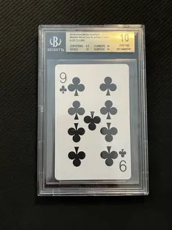 2016 Pokemon Center Mario Pikachu Playing Card – 9 Of Clubs BGS 10 Pristine - Image 2