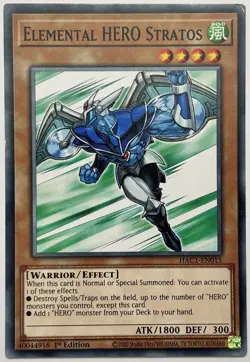 HAC1-EN015 Elemental HERO Stratos- Common 1st Edition Lightly Played YuGiOh Card - Image 1