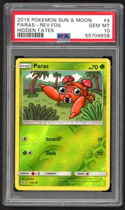 Pokemon Cards - PSA 10 Paras 4/68 - Hidden Fates Reverse Holo - GEM MT - PSA10 - Image 1