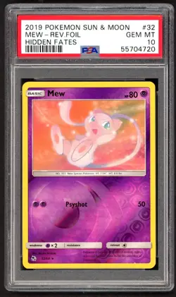 Pokemon Cards - PSA 10 Mew 32/68 - Hidden Fates Reverse Holo - GEM MT - PSA10 - Image 1