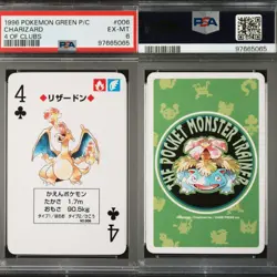 🔥 PSA 6 EX-MT CHARIZARD 4 OF CLUBS | POKEMON GREEN POKER CARDS #006🔥 - Image 1