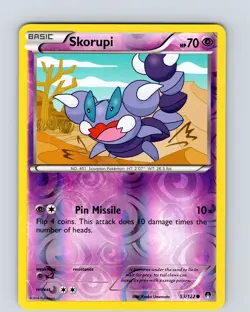 Pokemon TCG Skorupi XY BREAKpoint 53/122 Reverse Holo Common Card Played LP - Image 1