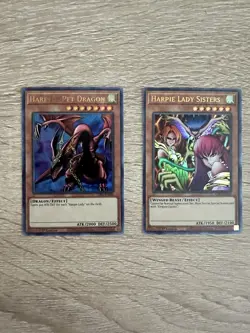 Yugioh Cards Harpie Lady Sisters Pet Dragon Holos Set with Bonus Gift! - Image 1