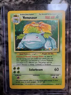 Venusaur Holo Base Set 15/102 1999 Vintage Pokemon TCG Creature Card English - Image 2