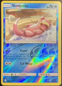 Slowpoke Reverse Holo 42/214 Pokemon TCG Sun & Moon Unbroken Bonds NM Free Ship - Image 1