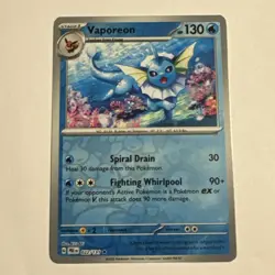 Vaporeon 022/131 Reverse Holo Rare Prismatic Evolutions Pokemon NM - Image 1