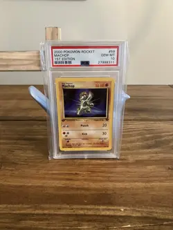 2000 Pokemon Team Rocket 1st Edition Machop #59 PSA 10 - Image 1