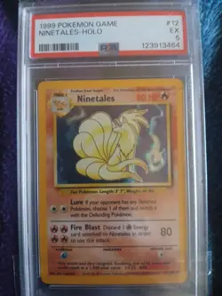 1999 POKEMON BASE SET UNLIMITED #12 NINETALES-HOLO PSA 5 - Image 1