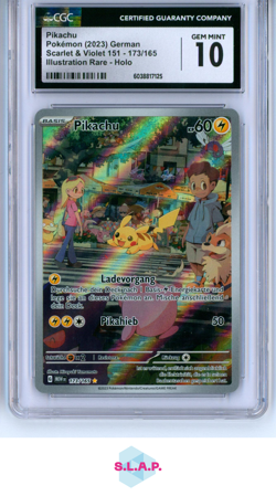 PIKACHU SCARLET & VIOLET 151 - MEW DE ILL RARE HOLO 173/165 POKEMON CGC 10 - Image 1