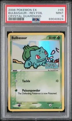 2006 POKEMON EX CRYSTAL GUARDIANS #45 BULBASAUR-REVERSE FOIL PSA 9 - Image 1