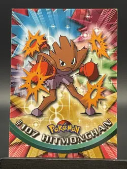 Pokemon Topps Blue Logo Hitmonlee #106 & Hitmonchan #107 - Image 3
