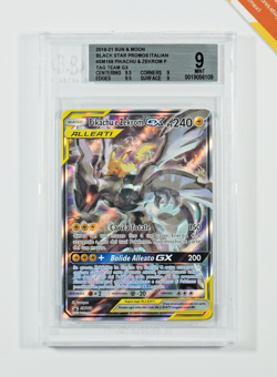 Pokemon BGS 9 Pikachu & Zekrom GX #SM168 Tag Team Tins Promo 2019 Italiano - Image 1