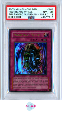 NIGHTMARE WHEEL PHARAONIC GRDN.-1ST ED.2003 YU-GI-OH! PGD-PHA GUARDIAN 106 PSA 8 - Image 1