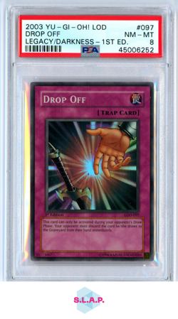 DROP OFF LEGACY OF DARKNESS-1ST ED. 2003 YU-GI-OH! LOD-LEGACY OF DA 097 PSA 8 - Image 1