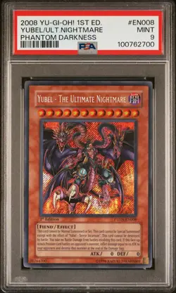 2008 YU-GI-OH! PTDN-PHANTOM DARKNESS 1ST ED YUBEL-THE ULTIMATE NIGHTMARE PSA 9 - Image 1