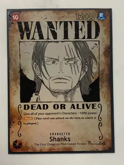One Piece TCG Shanks OP09-004 SR⭐⭐(SP) Wanted Alt Art English 🔥! - Image 1