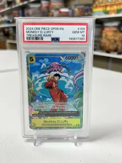 2024 ONE PIECE OP08 EN MONKEY D LUFFY TREASURE RARE PSA 10 - Image 1