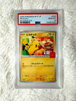 PSA 10 Pikachu McDonald's Promo #020/M-P - 2025 Japanese Pokemon Card - Gem Mint - Image 1
