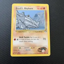 Brock’s Rhyhorn 70/132 | Gym Heroes | Non Holo Pokemon Card LP - Image 1