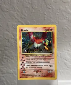 Double Holo Error Neo Revelation Ho-oh 7/64 Holo Rare Pokemon TCG Vintage Card - Image 1