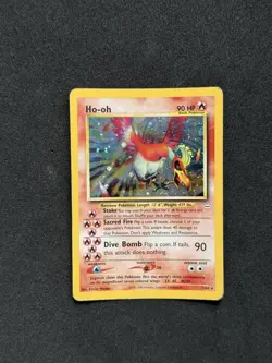 Double Holo Error Neo Revelation Ho-oh 7/64 Holo Rare Pokemon TCG Vintage Card - Image 3