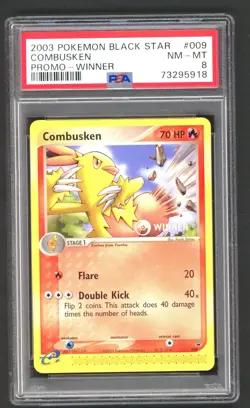 Pokemon Cards - PSA 8 Combusken 009 - Promo Winner Black Star - NM-MT - PSA8 - Image 1